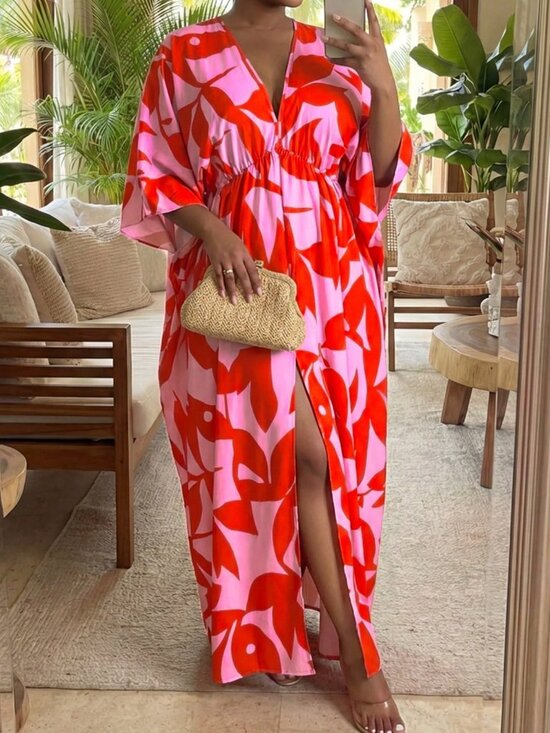 Dresses & Skirts - Multicolor Boho Women's Plus Size Floral Maxi Dress
